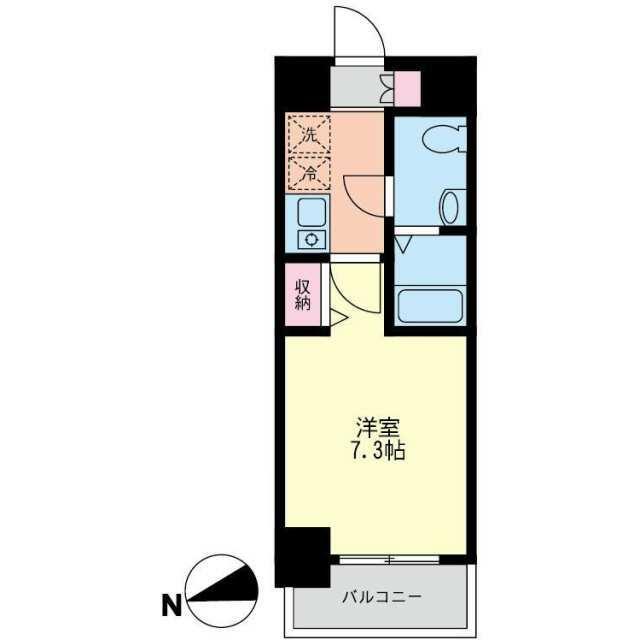 ルート相模大塚(1K/6階)の間取り写真