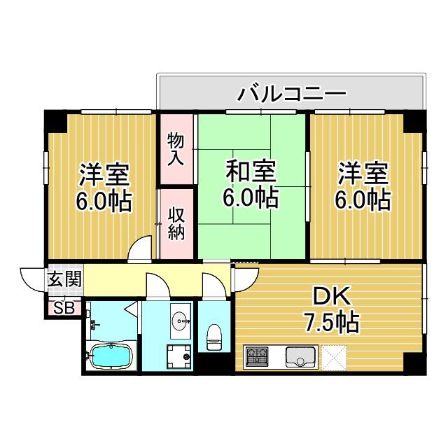メゾン甲子園口(3DK/2階)の間取り写真