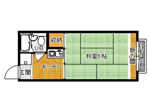BOX元町(1K/1階)の間取り写真