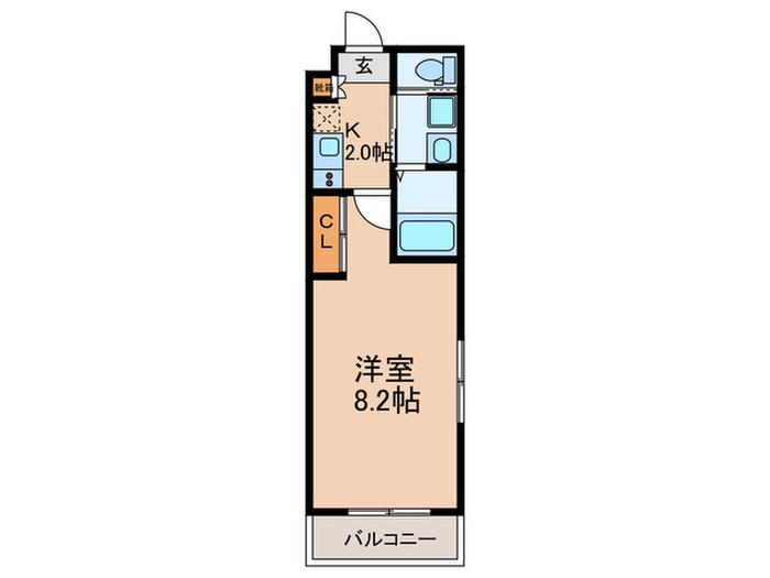 リアコート下新庄II(1K/2階)の間取り写真