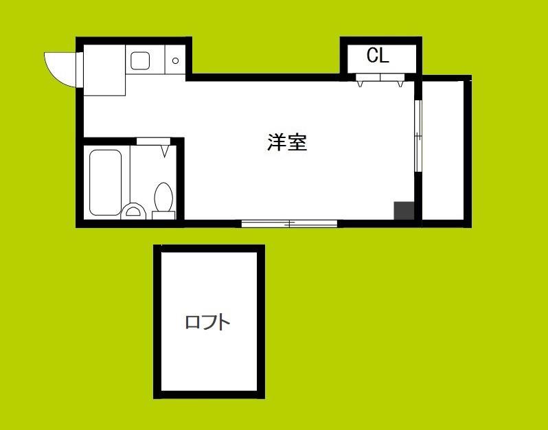 コスミック(ワンルーム/3階)の間取り写真