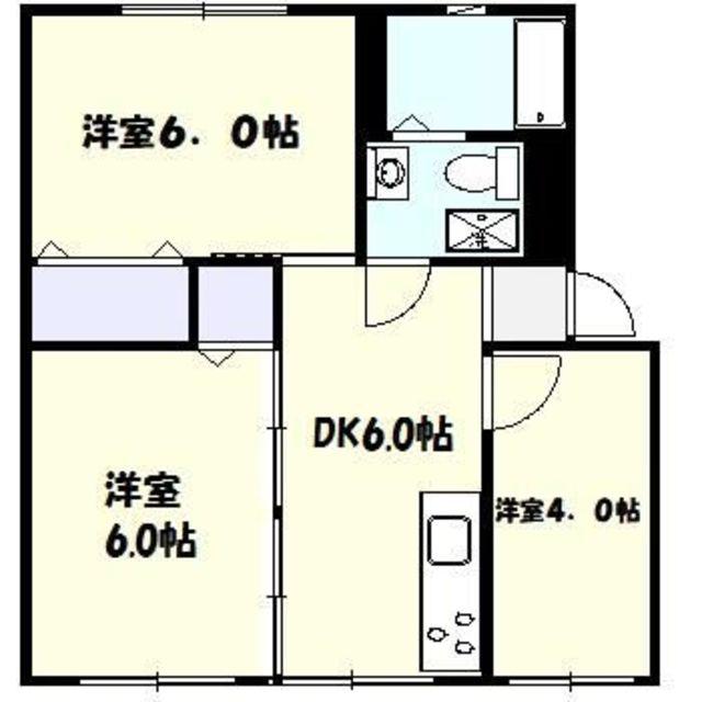 グリーンヒル藤が丘A(3DK/2階)の間取り写真