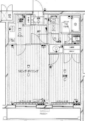 ルーブル早稲田弐番館(1LDK/1階)の間取り写真