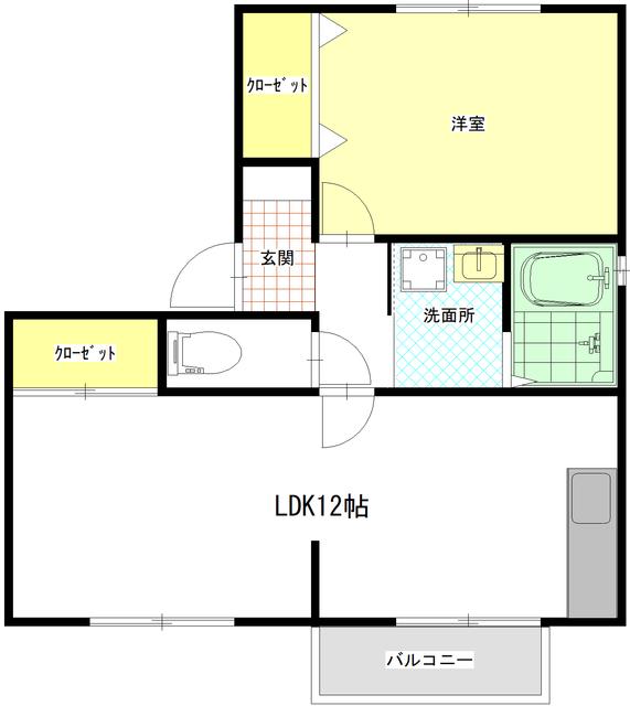 サクラ中央I(1LDK/2階)の間取り写真