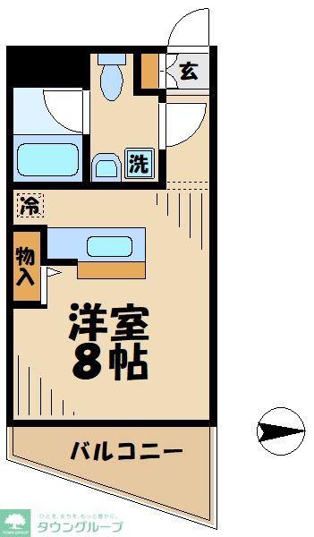 プランドール・パル(ワンルーム/2階)の間取り写真