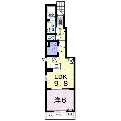 シャンフルール・アイ(1LDK/1階)の間取り写真