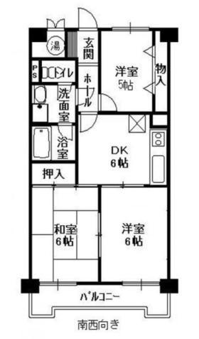 シティマンション井尻(3DK/4階)の間取り写真