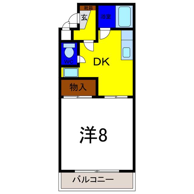 エグゼ松茂(1DK/2階)の間取り写真