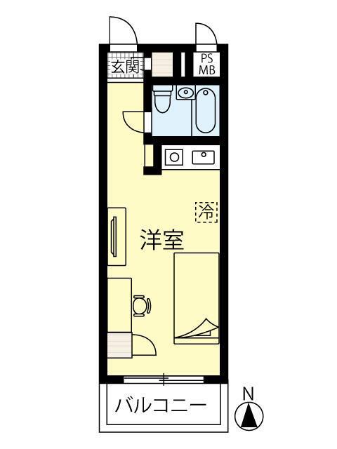 YM神楽坂(ワンルーム/7階)の間取り写真