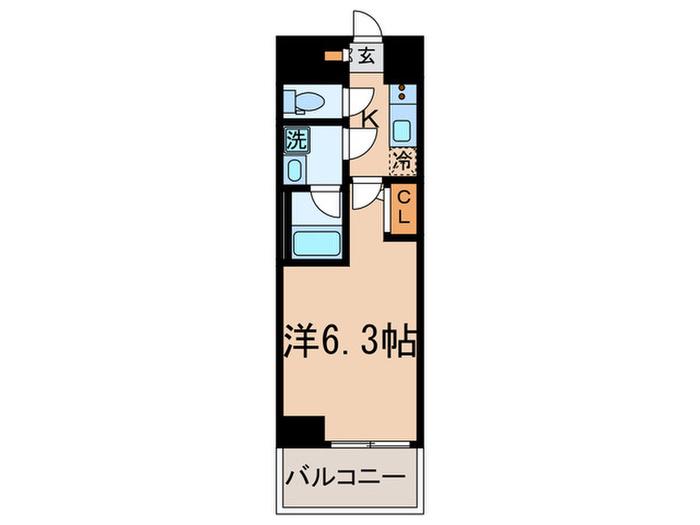 ディームス品川南(1K/6階)の間取り写真