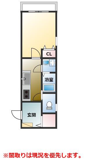 アドバンス大名ビル(1K/3階)の間取り写真
