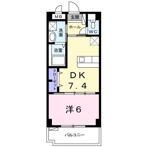 かりゆしうるま(1DK/3階)の間取り写真