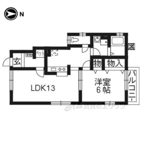 ハイツセシル(1LDK/1階)の間取り写真