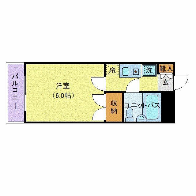 エクセル河原(1K/3階)の間取り写真