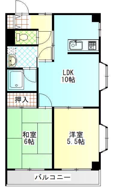 エクレシア(2LDK/2階)の間取り写真