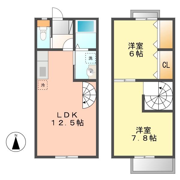 メイフェアA(2LDK/1階)の間取り写真