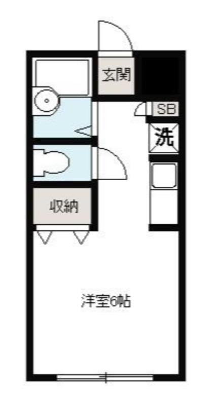 グルクスハイム経堂(ワンルーム/1階)の間取り写真