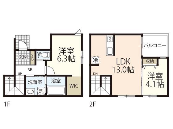 PLANO矢賀(2LDK/1階)の間取り写真