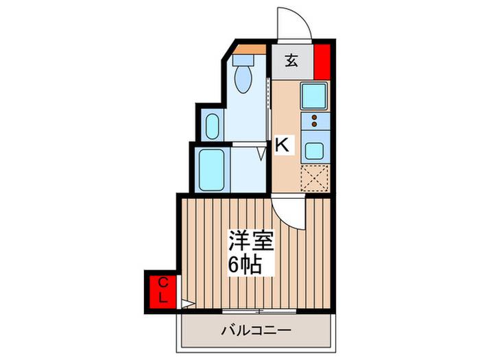 パークサイド七里(1K/3階)の間取り写真
