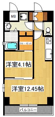 JUSEI RESIDENCE(1LDK/7階)の間取り写真