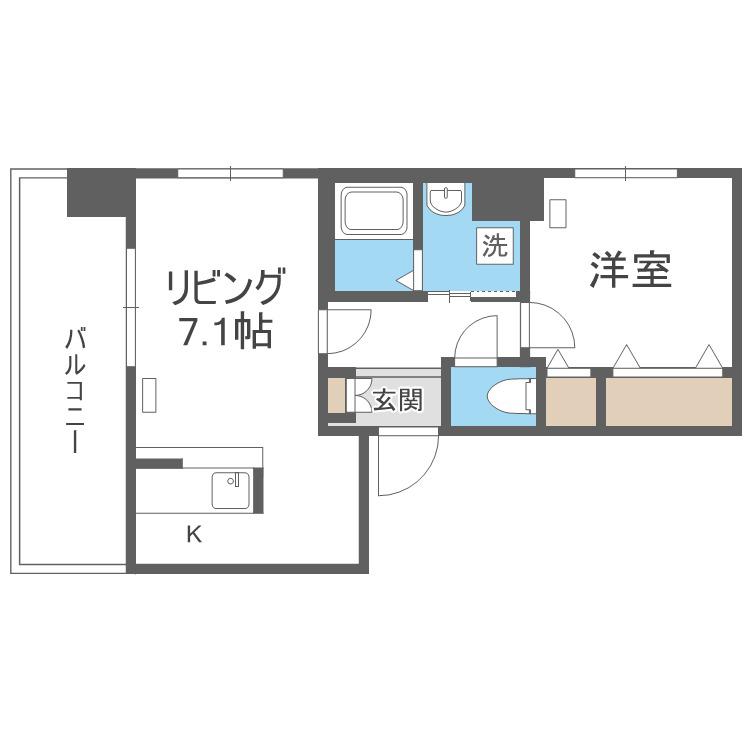 サンコート本通ガーデンヒルズ(1LDK/4階)の間取り写真