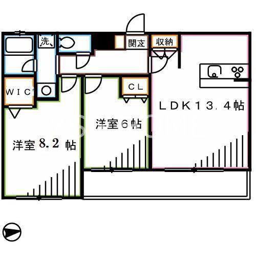 WISTERIA浅間(2LDK/1階)の間取り写真