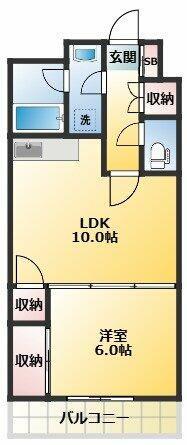 SKT板橋(1LDK/6階)の間取り写真
