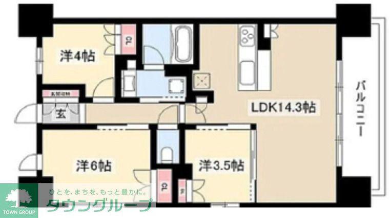 プレサンスロジェ名駅南(3LDK/14階)の間取り写真