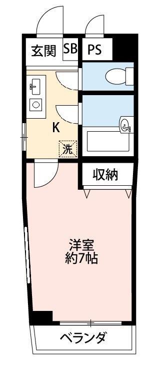グリーンマンション(1K/2階)の間取り写真