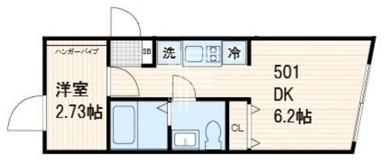 ファブリック千川レジデンス(1DK/5階)の間取り写真