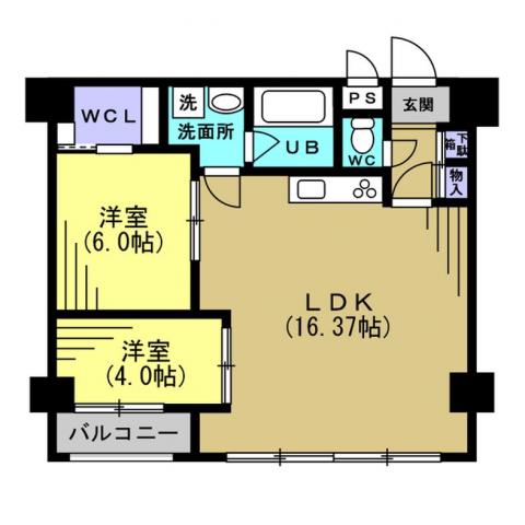 S-FORT乙川(2LDK/6階)の間取り写真
