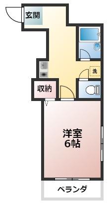 モンピア(1K/2階)の間取り写真