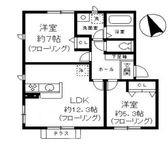 セピアコート(2LDK/1階)の間取り写真