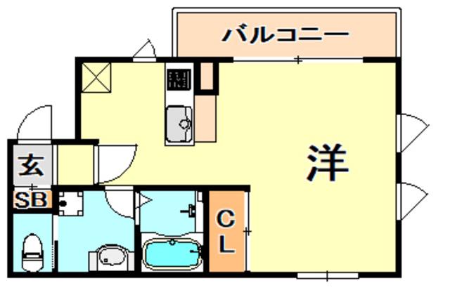 アルファオメガ(ワンルーム/2階)の間取り写真