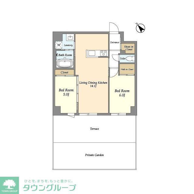 SHIBARS(2LDK/1階)の間取り写真