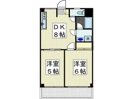 オーチャード登戸ORCHARD・N(2DK/3階)の間取り写真