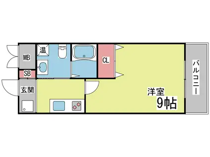 リッツコート六甲(1K/3階)の間取り写真