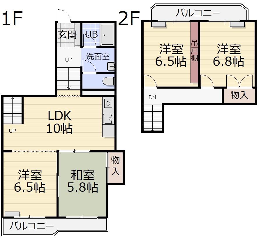 レジデンシャル久方(4LDK/3階)の間取り写真