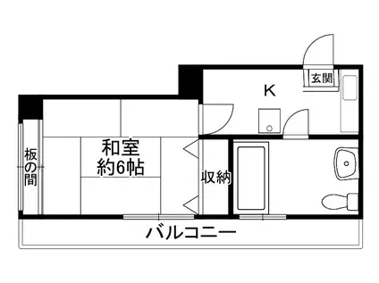 ヨコヤマビル(1K/3階)の間取り写真