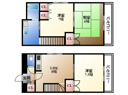 アミティヤスダ(3LDK/4階)の間取り写真