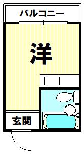 第2皐月マンション(ワンルーム/5階)の間取り写真