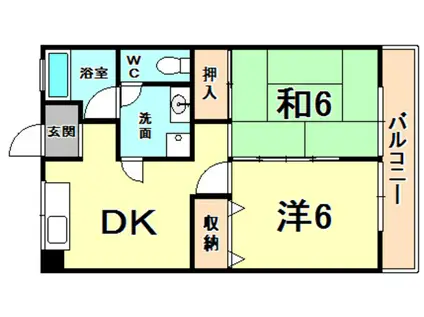 白井マンション(2DK/3階)の間取り写真