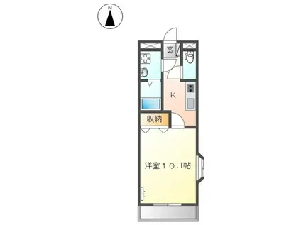ラフィーヌ上野田II(1K/1階)の間取り写真