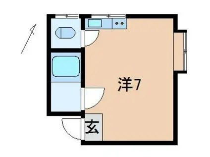 ラビタシオン永井(ワンルーム/2階)の間取り写真