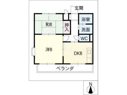 メゾン塩釜(2DK/1階)の間取り写真