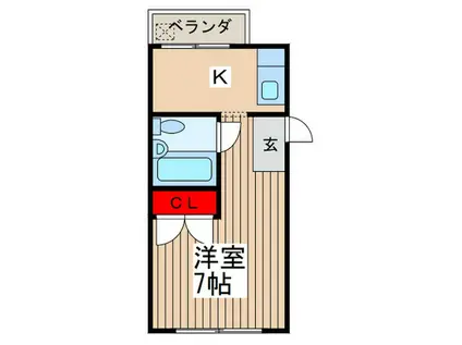 矢崎ヴィレッジ(1K/4階)の間取り写真