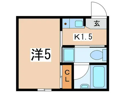 レガロ中山(1K/2階)の間取り写真