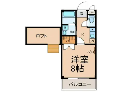 コーポ桜井 A(1K/2階)の間取り写真