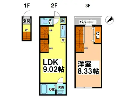 エクセラン吉祥寺(1LDK/1階)の間取り写真
