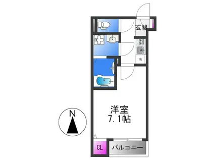 H-MAISON加美正覚寺IX(1K/1階)の間取り写真